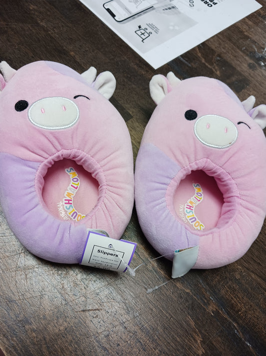 Pink/Purple Cow Squishmallow Slippers, 13 G