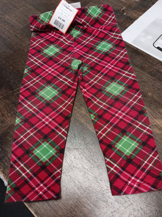 Red/Green Plaid Bonnie Baby Leggings, 12M G