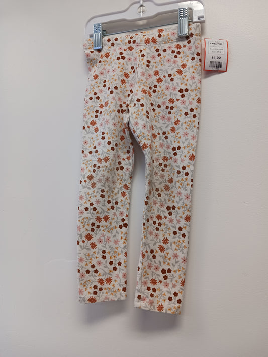 White/Pink/Brown/Yellow Flower Cat & Jack Leggings, 3T G