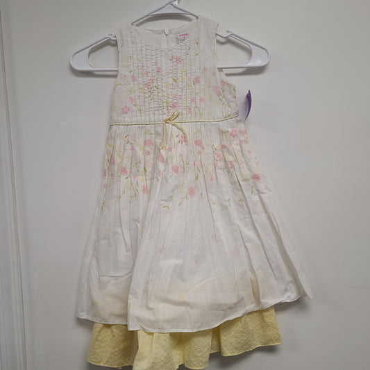 White/Pink/Yellow Flower Gymboree Dress, 3T G