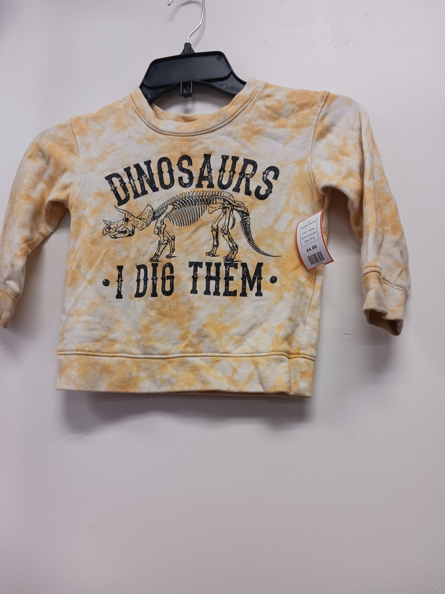 Yellow Cat & Jack Dinosaur Sweatshirt, 3T B