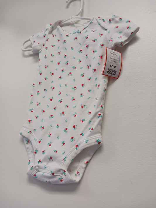 White/Red Flower Carters Onesie, 6M G