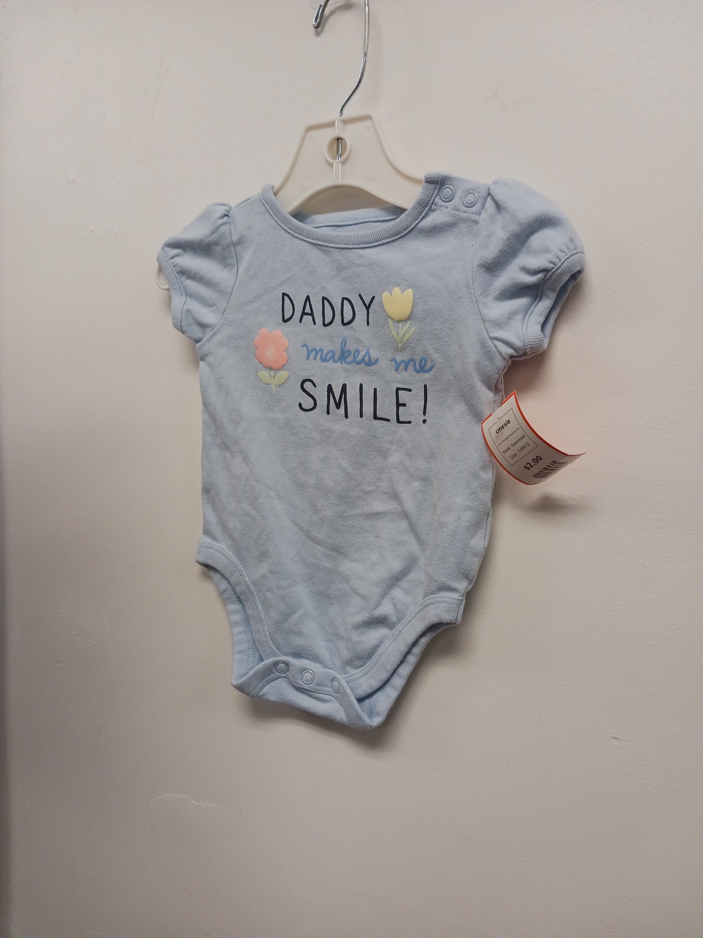 Blue Daddy Makes Me Smile Garanimals Onesie, 3-6M G