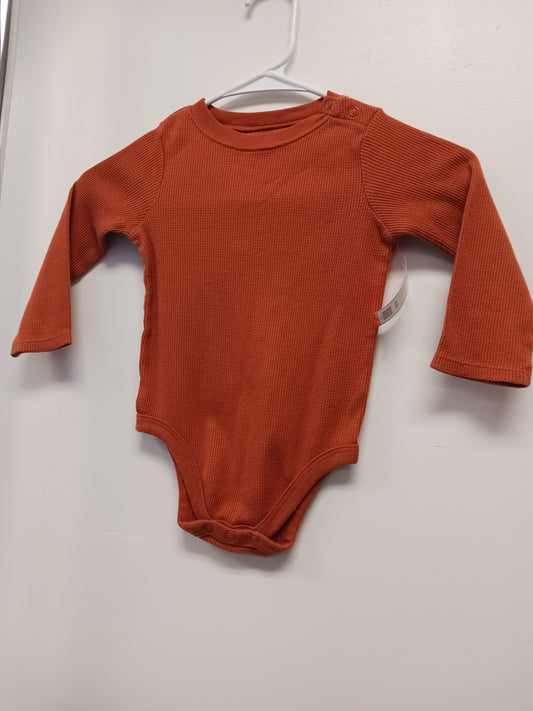 Rust Garanimals Long SLeeve Ribbed Onesie, 2T B