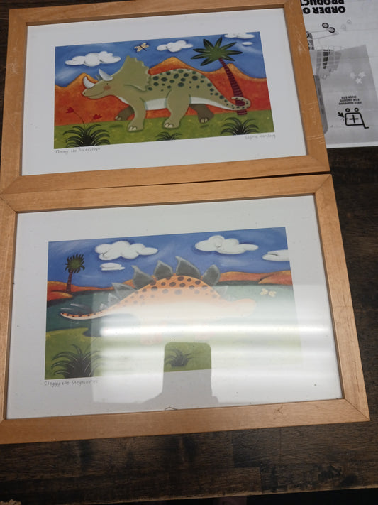 4 Framed Dinosaur Pictures