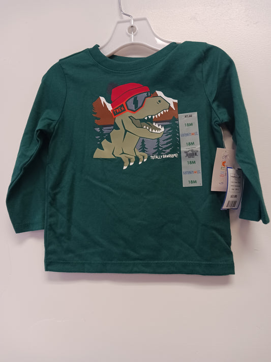 Green Dino Garanimals Longsleeve Shirt, 18M B