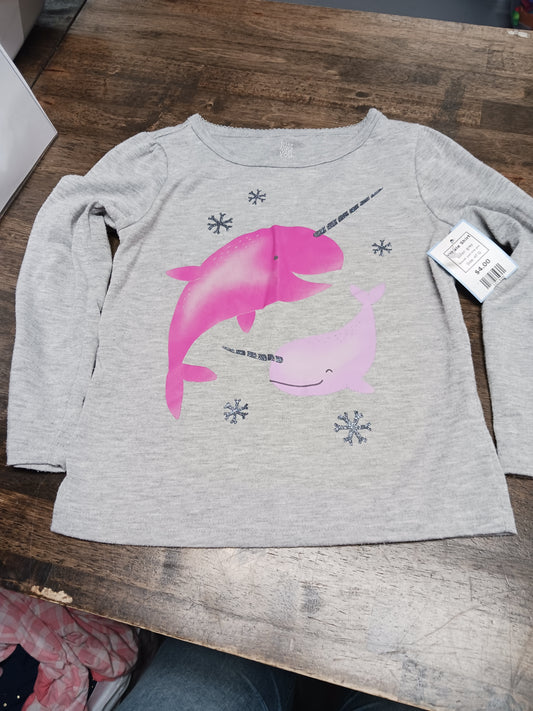grey just one you Whale Shirt, 4T G