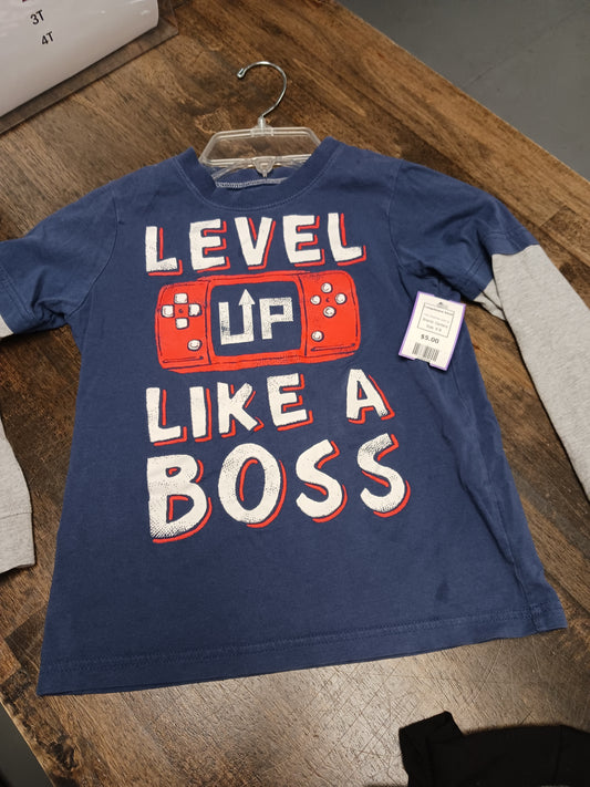 Blue/Grey Level Up Carters Longsleeve Shirt, 6 B