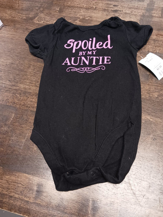 Black/Pink Spoiled By Auntie Childrens Place Onesie, 6-9M G