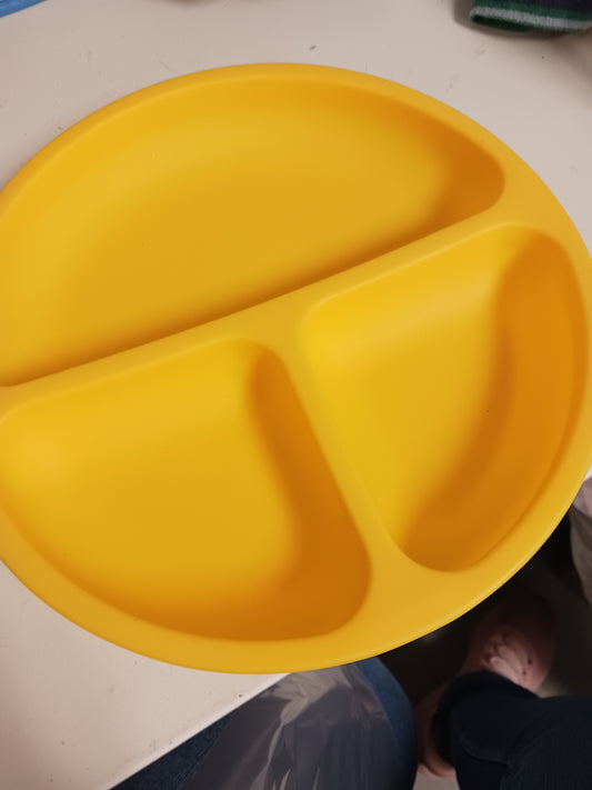 yellow Wee Sprout Divided Plate