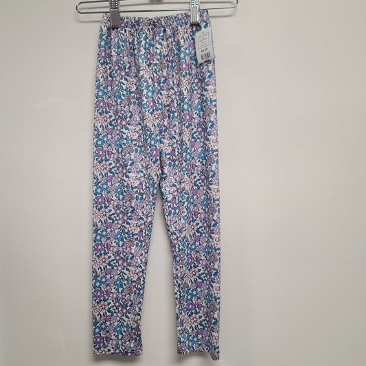 Purple  Flowered Leggings, 4T G
