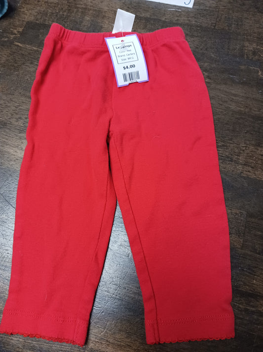 Red Carters Leggings, 9M G