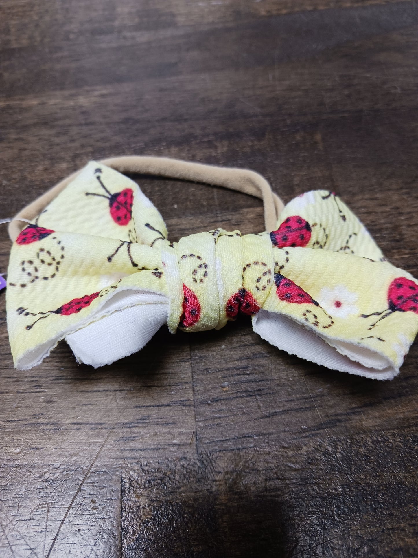 Yellow Ladybug  Bow