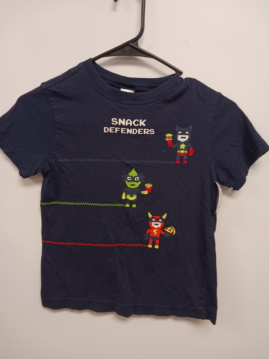 blue gymboree snack defender shirt, 6 B