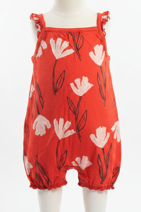Red/Pink Flower Carters Short One Piece, 18M G