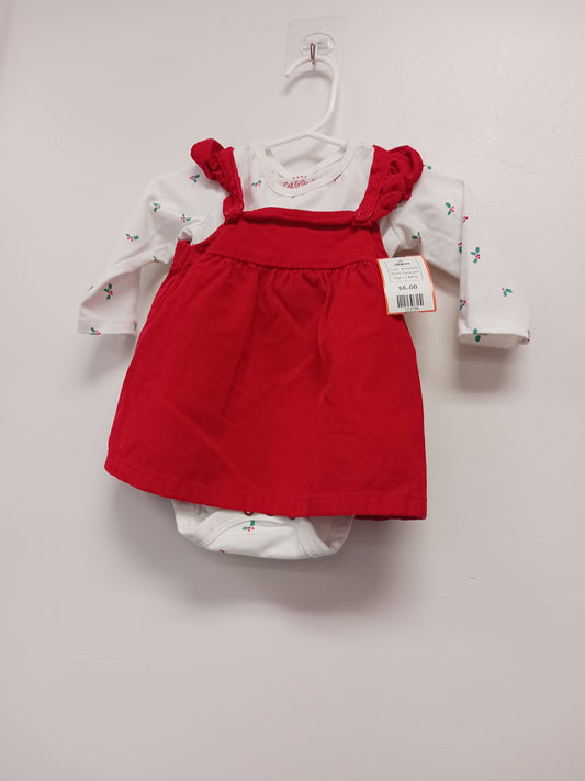 White/Red Cat & Jack Dress, 3-6M G