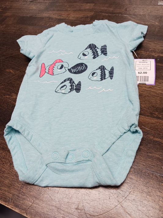 Blue Fish Jumping Bean Onesie, 3M B