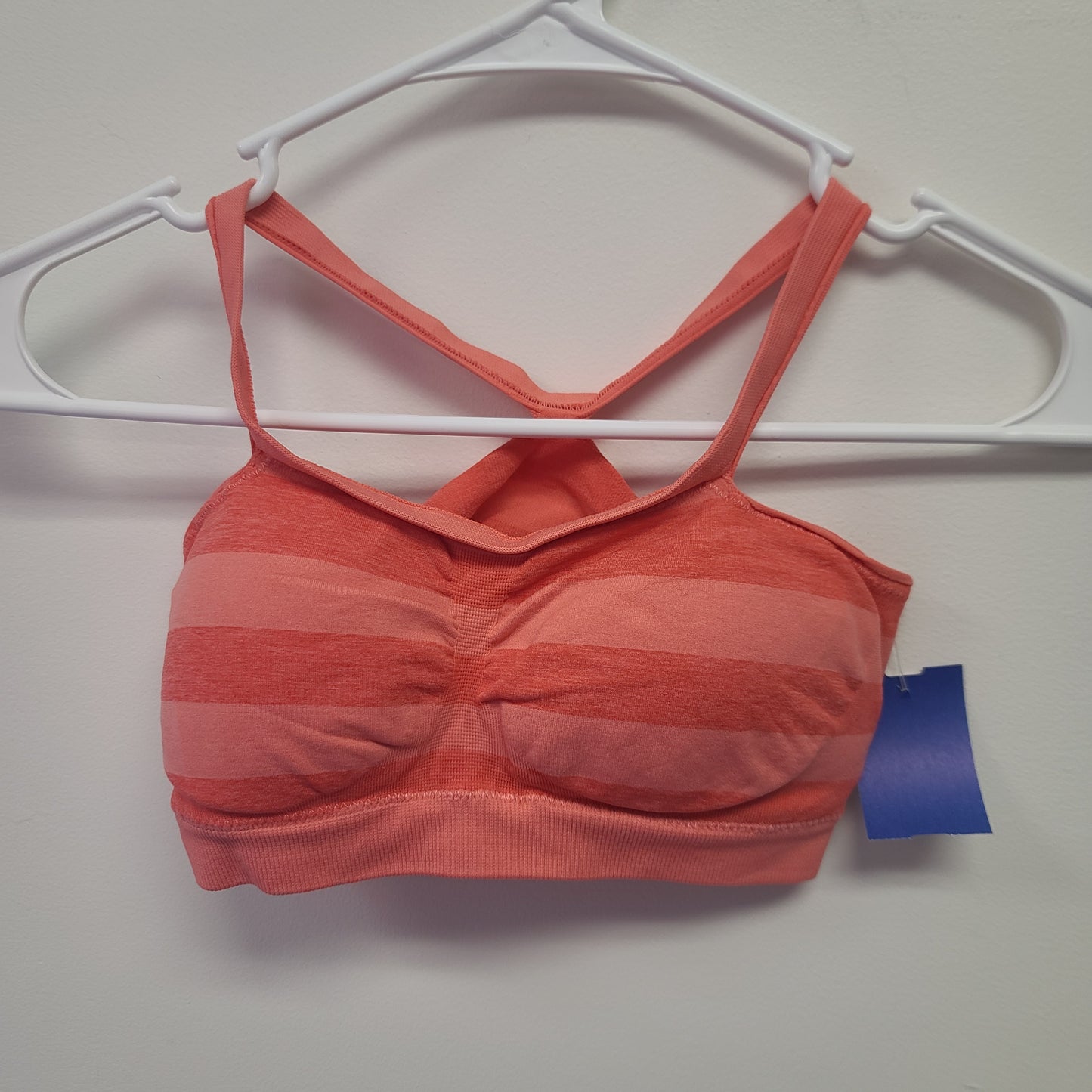 orange Barely There Striped Bra, small