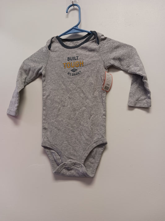 Grey Carters Long Sleeve Built Tough onesie, 2T B