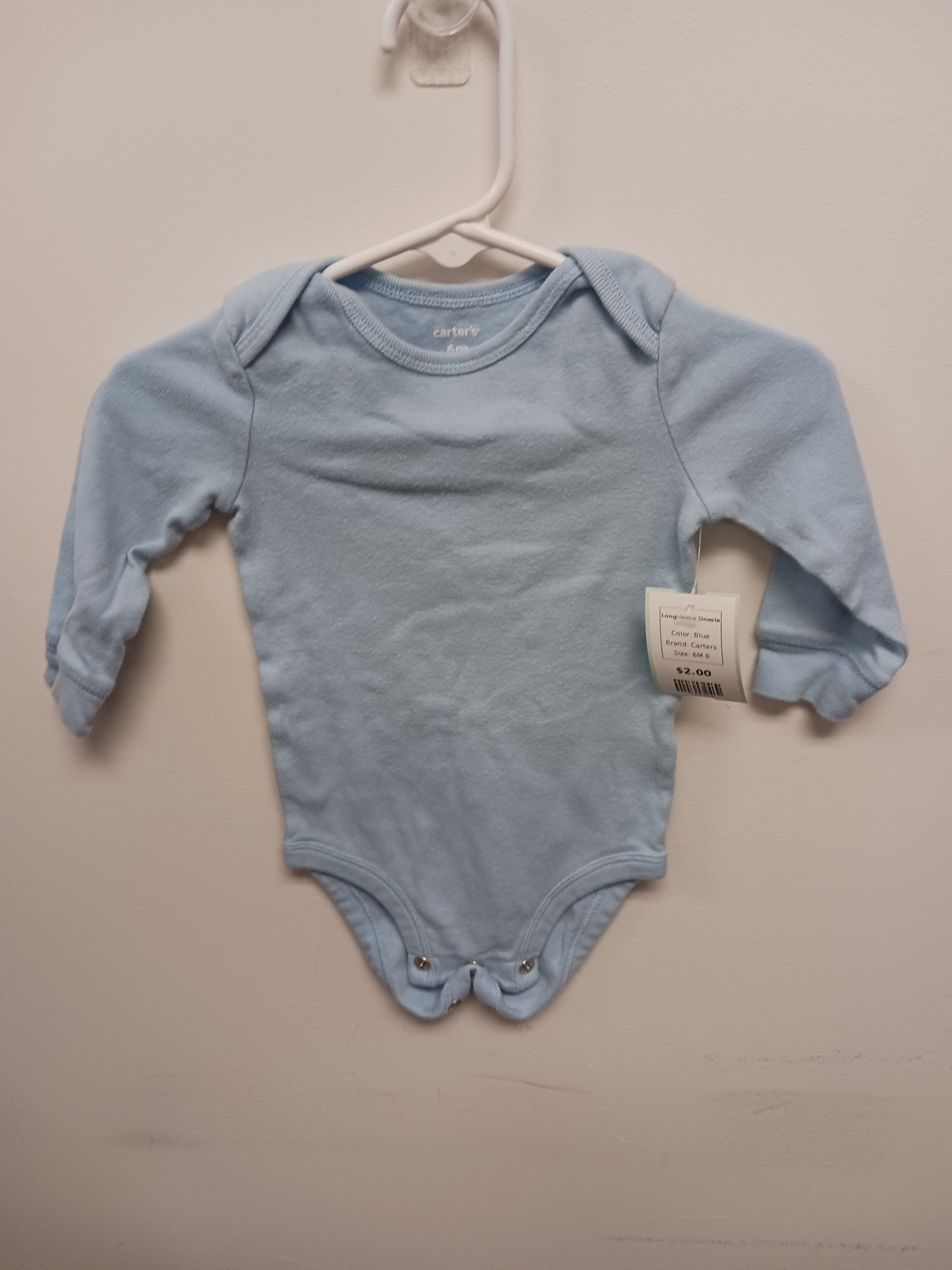 Blue Carters Longsleeve Onesie, 6M B