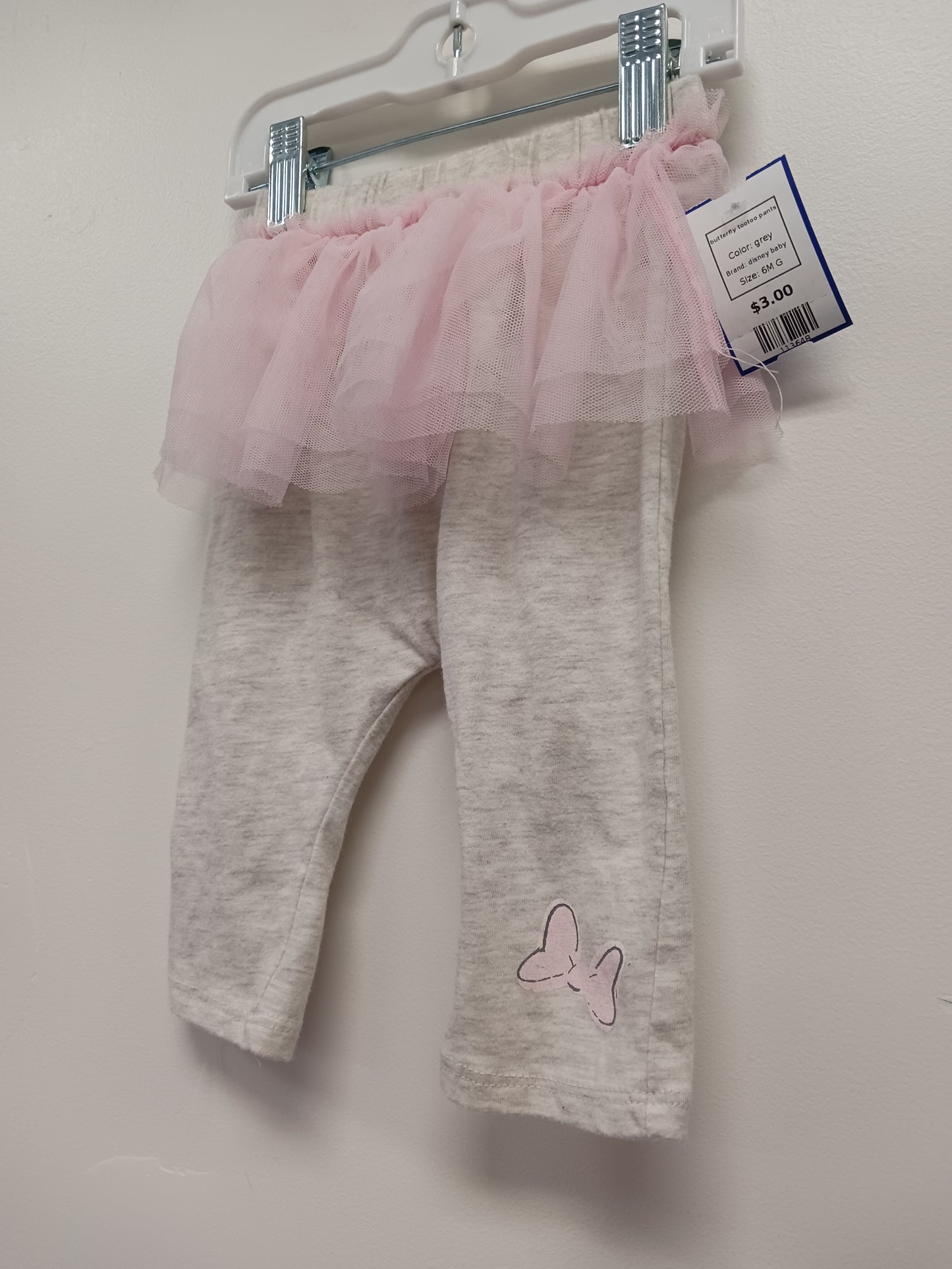 grey disney baby butterfly tootoo pants, 6M G