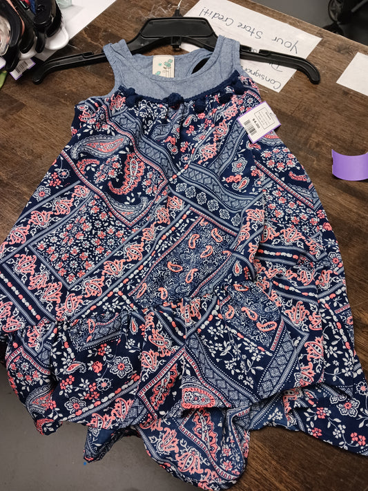 Denim/Navy Flower Lily Bleu Dress, 4T G