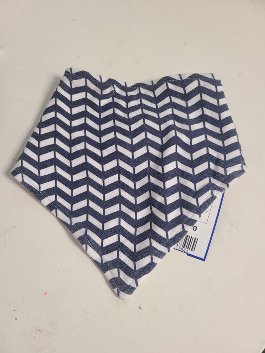 blue Yoga Sprout Zig Zag Baby bib