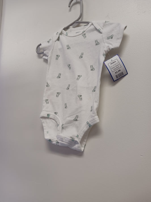 White/Blue Fox Carters Onesie, 6M B
