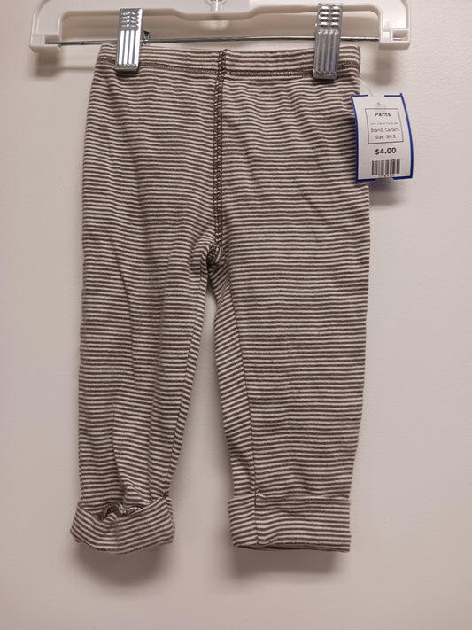 Grey/White Striped Carters Pants, 9M B