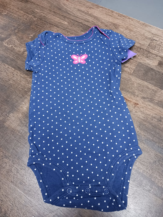 Navy/White Polka Dot Carters Onesie, 12M G