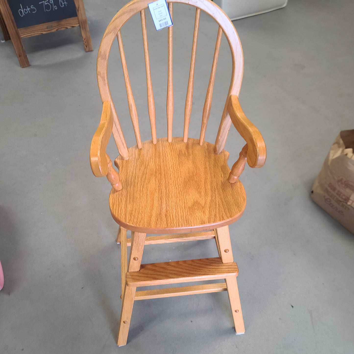 wood high chair