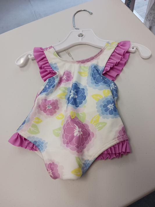 white/purple Gymboree Flowered Suit 0-3m, NB G