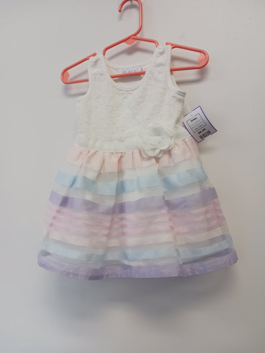 White/Colorful Childrens Place Dress, 12M G