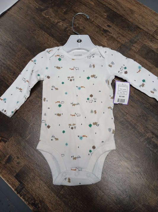white Simple Joys Animals Onesie 3-6m, 3M B