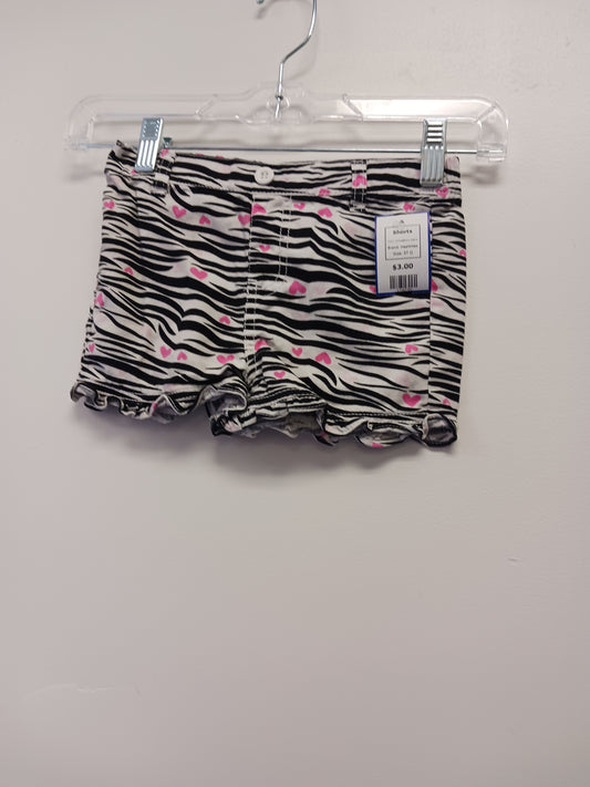 White/Black Zebra Healthtex Shorts, 5T G
