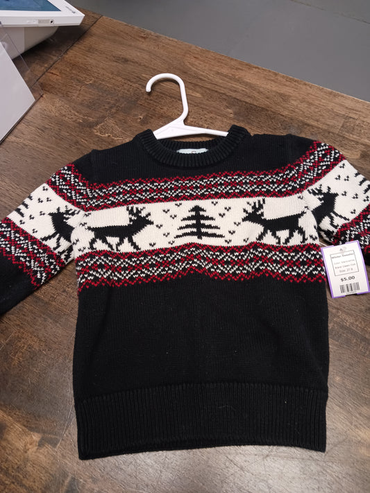 black/white Classic Club Winter Sweater, 2T B