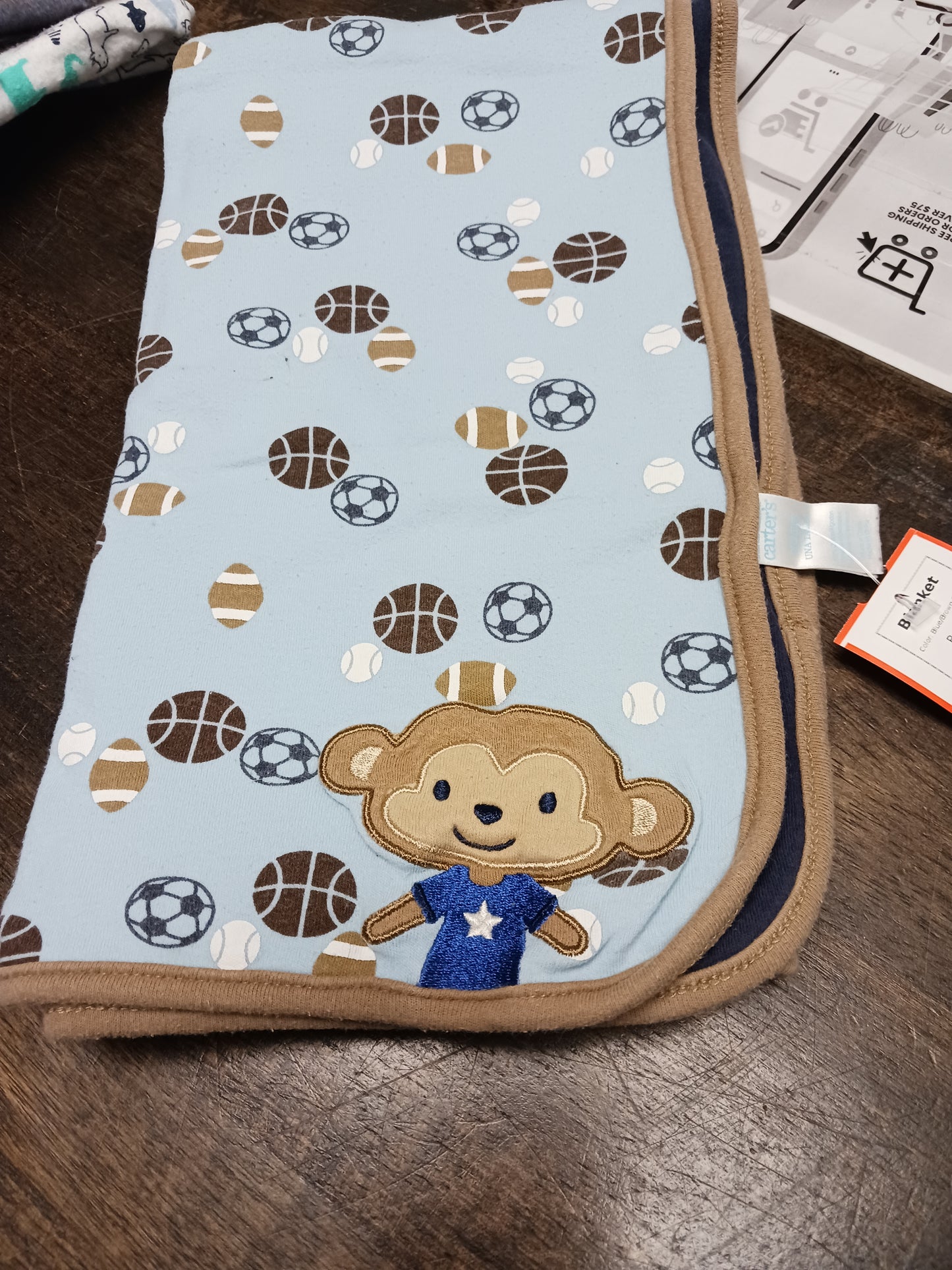 Blue/Brown Sports  Blanket
