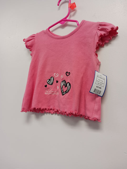 Pink swiggles love hearts shirt, 6M G