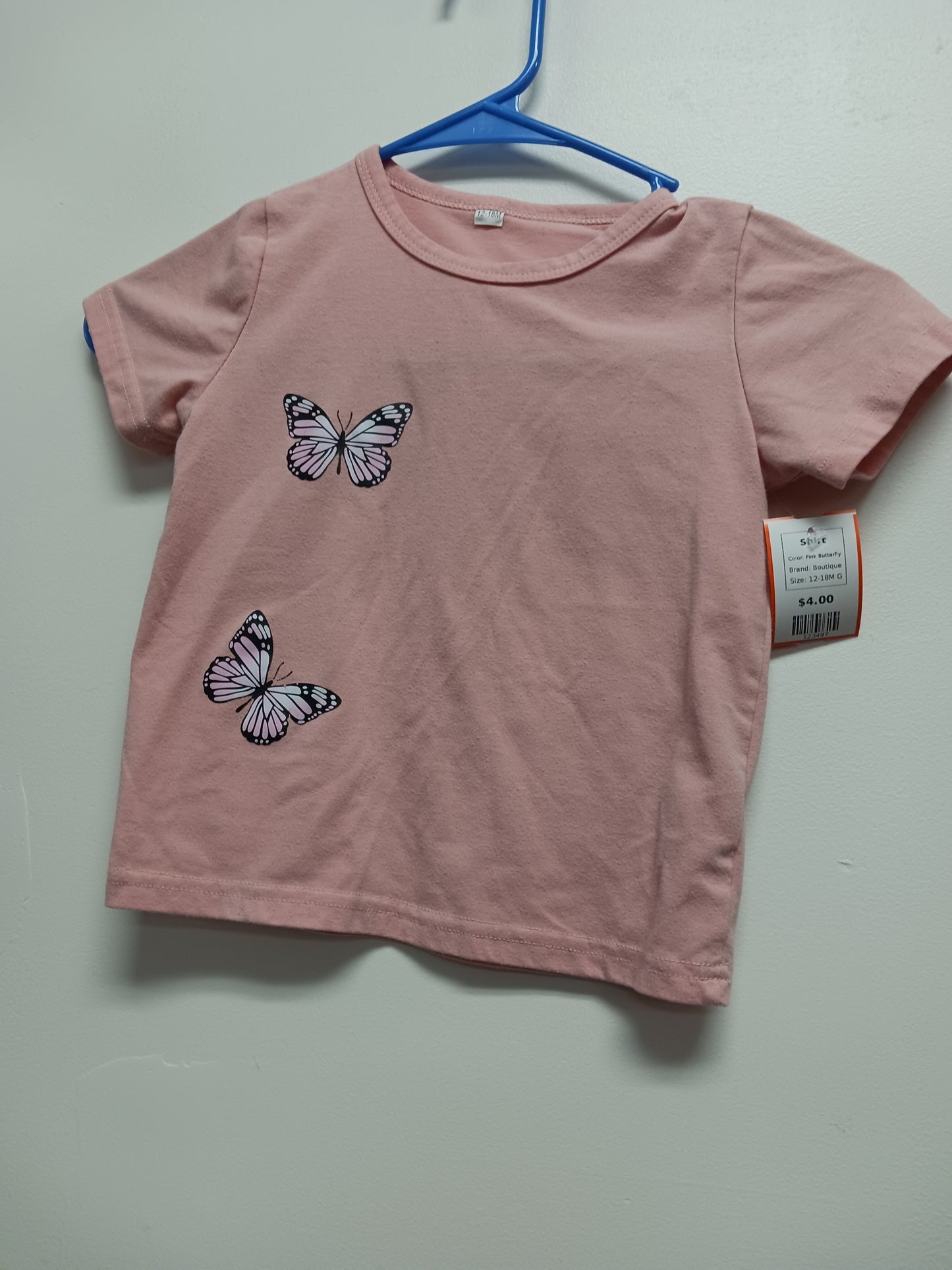Pink Butterfly Boutique Shirt, 12-18M G