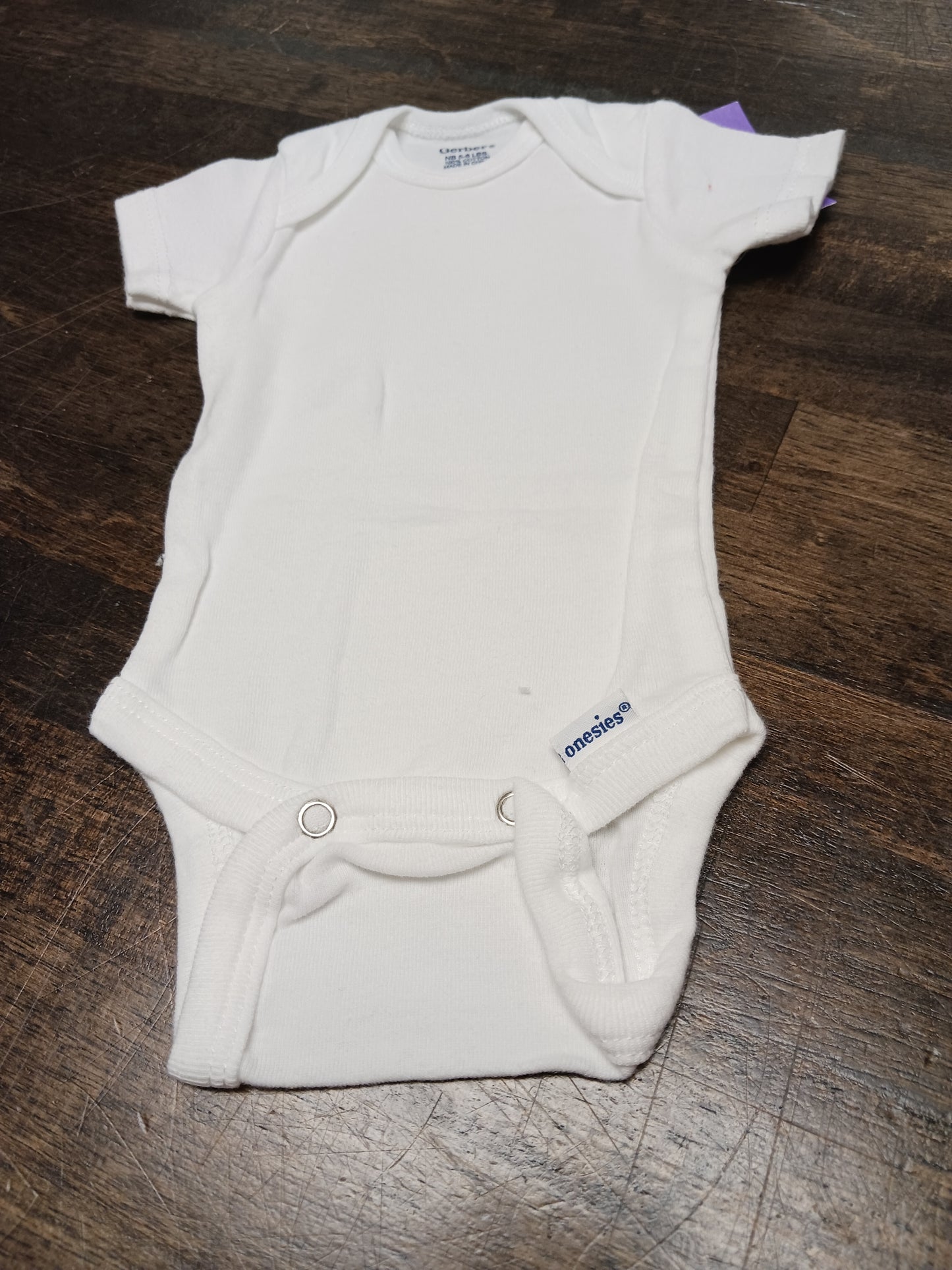 White Gerber Onesie, NB G