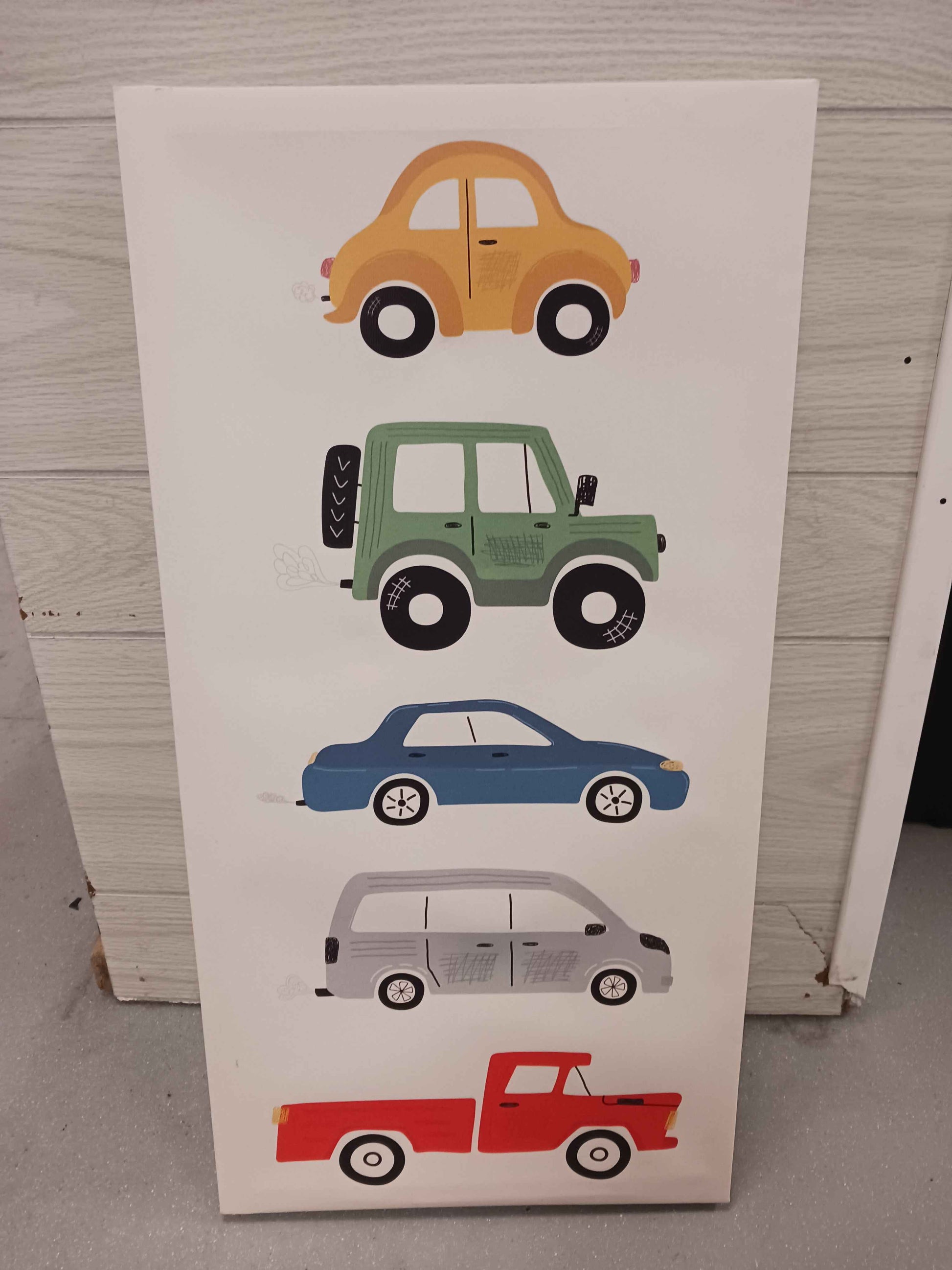 White/Colorful Cars  Sign