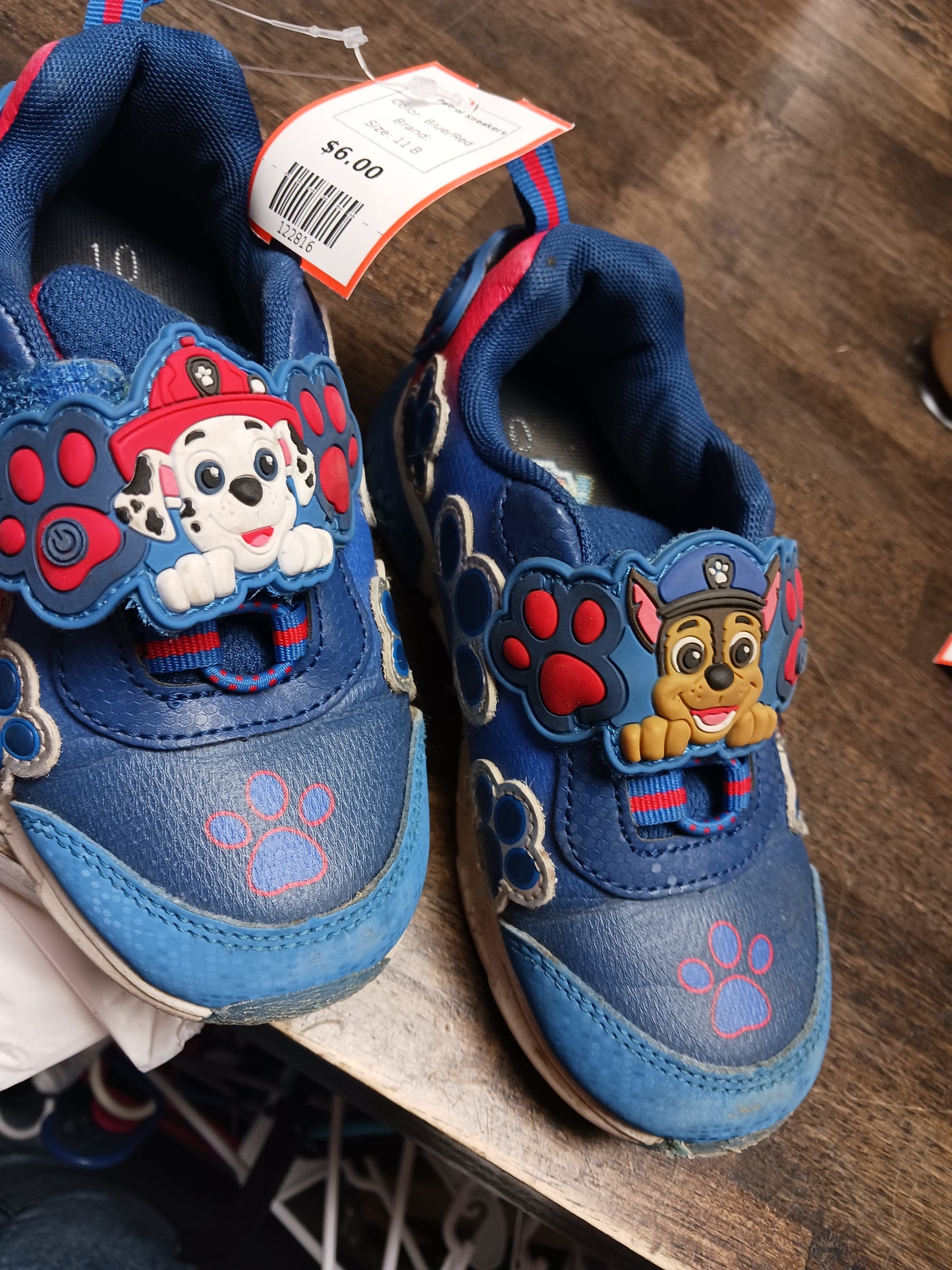 Blue/Red  Paw Patrol Sneakers, 11 B