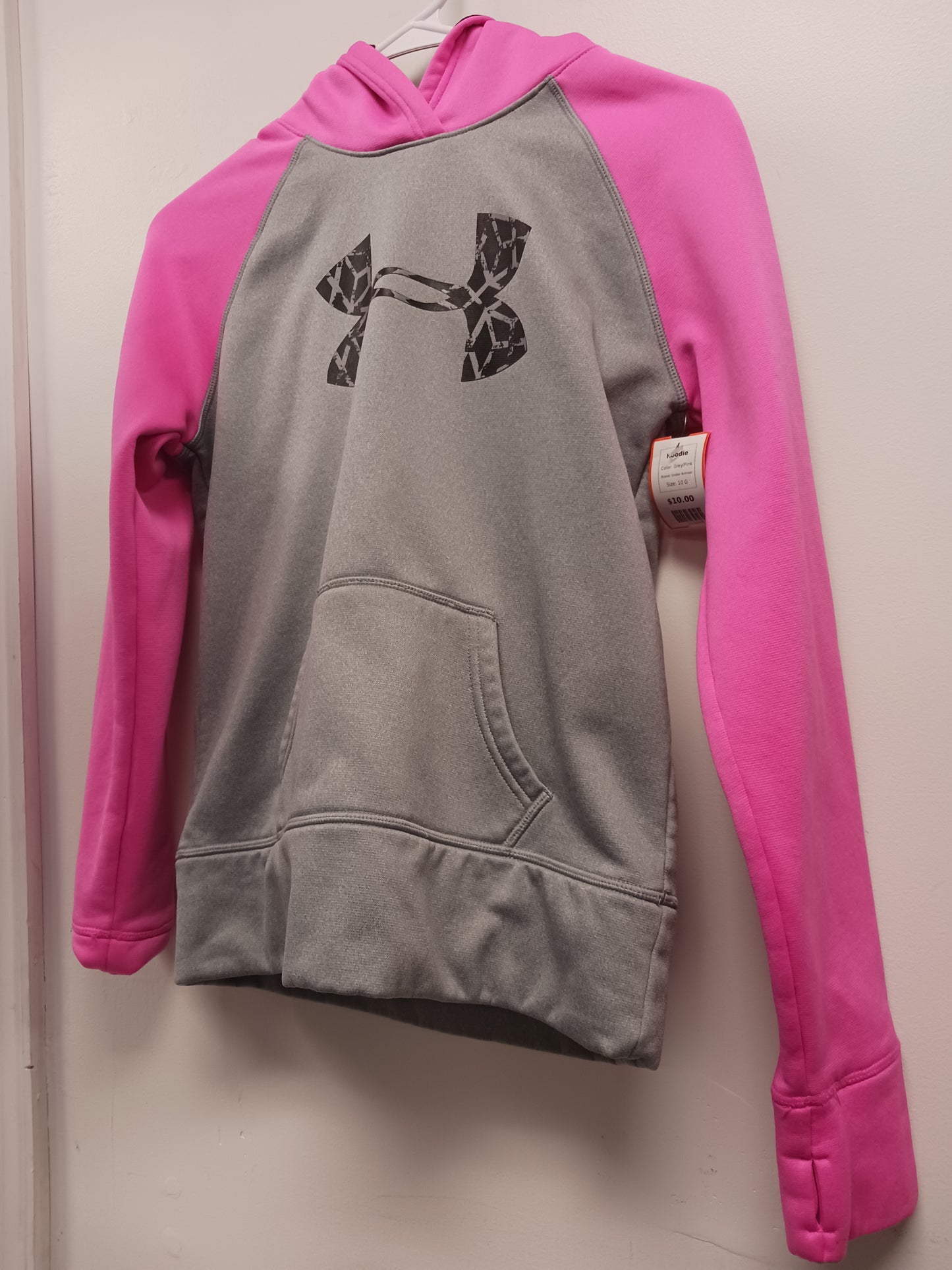 Grey/Pink Under Armour Hoodie, 10 G