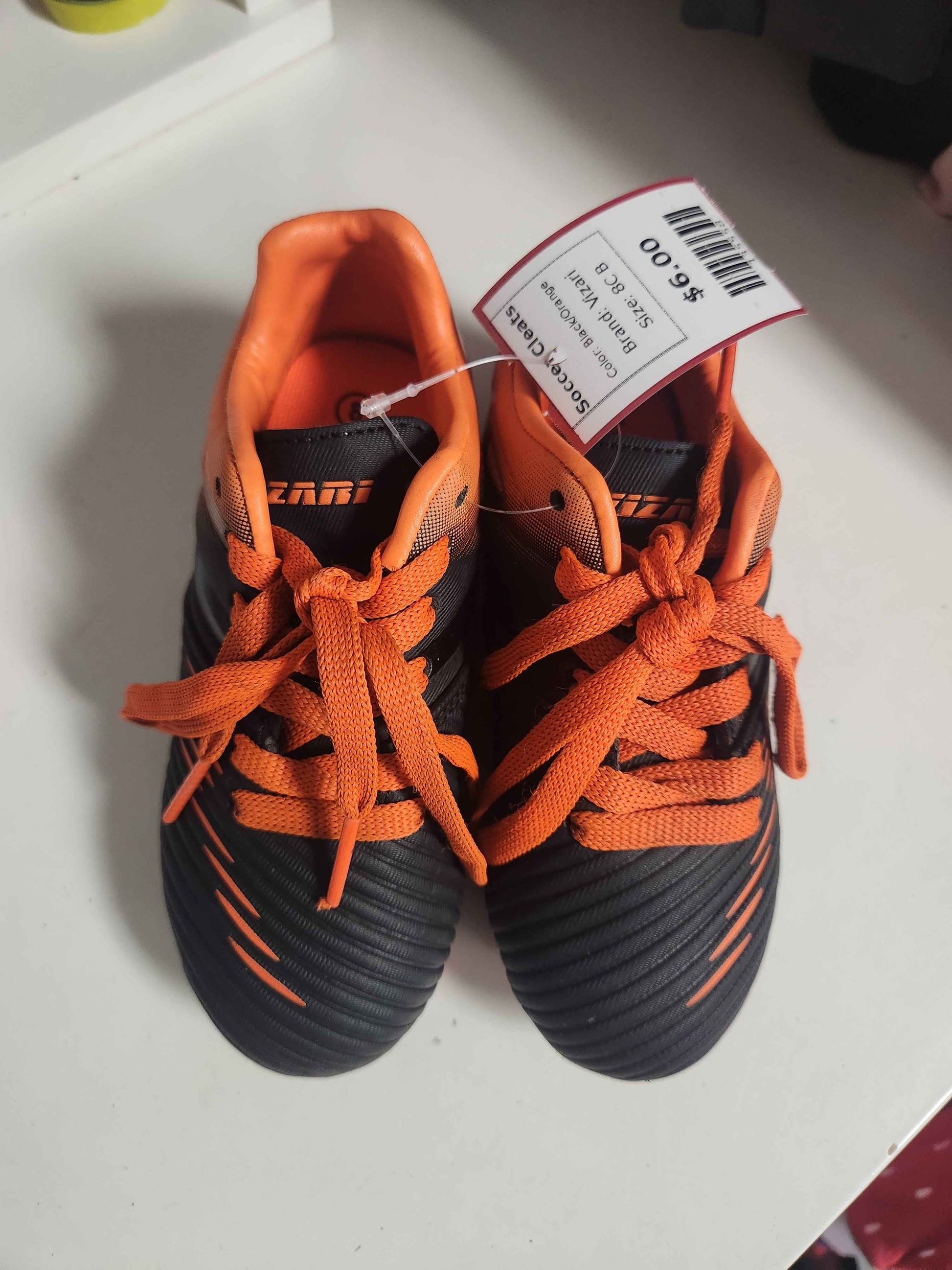 Black/Orange Vizari Soccer Cleats, 8C B