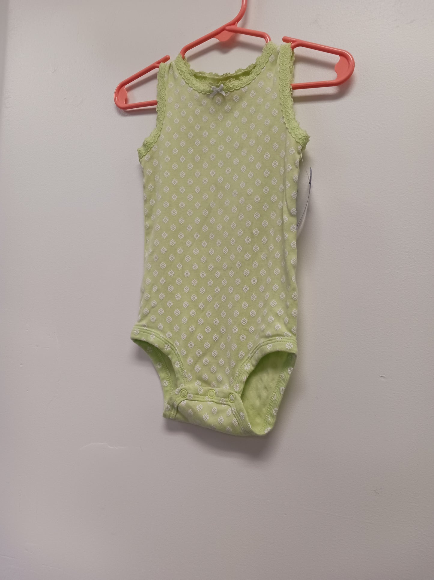 Green/White Carters Tank Top Onesie, 12M G