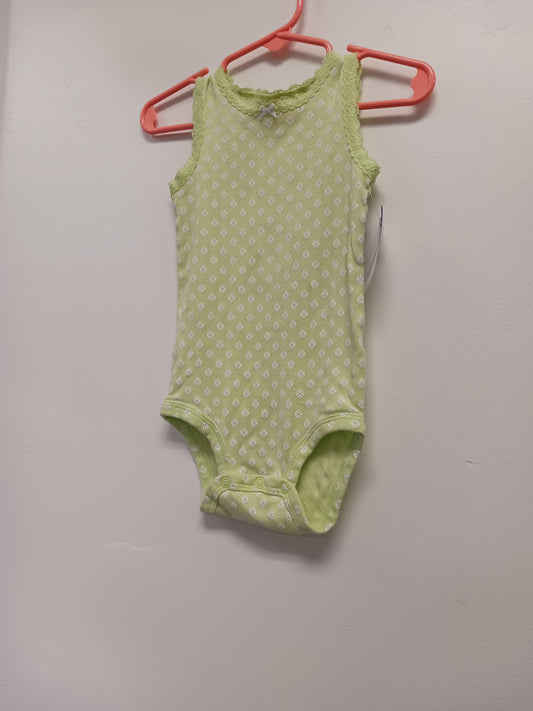 Green/White Carters Tank Top Onesie, 12M G