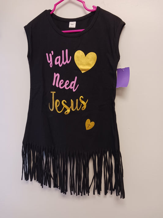 Black/Pink/Gold Boutique Dress, 3T G