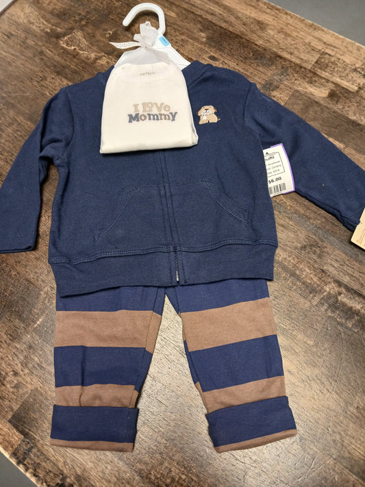 Navy/Brown Carters Outfit, 6M B