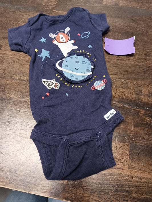 blue gerber Space Onesie 0-3m, NB B