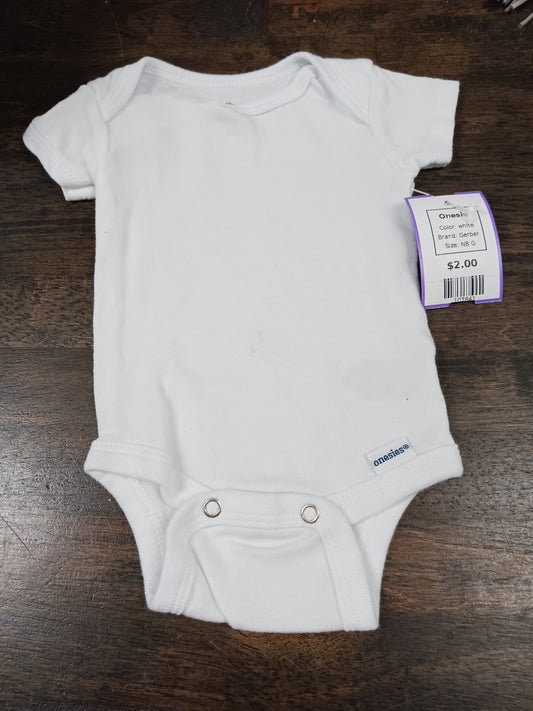 white Gerber Onesie, NB G